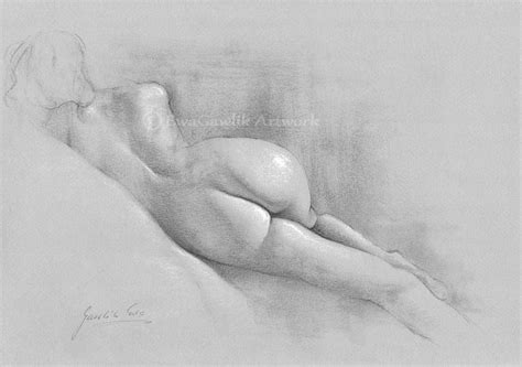 Female Nude Print Pencil Drawing Print Nude Drawing Erotic Etsy