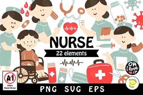 Nurse Cute Cartoon Sublimation Clipart Graphic By Bonalisa Smile