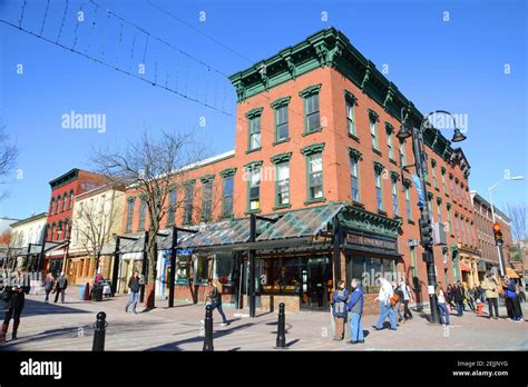 Church Street Marketplace In The Historic District Of Burlington