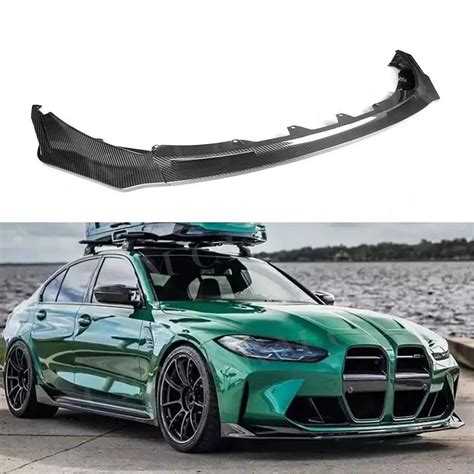 Dry Carbon Fiber Car Front Bumper Splitter Lip Spoilers For Bmw G80 G82 G83 M3 M4 2021 V Style