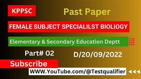 Subject Specialist Biology Female Part In Elementary Secondary