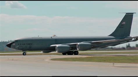 Boeing Kc 135 Stratotanker Landing Fly By And Takeoff Youtube