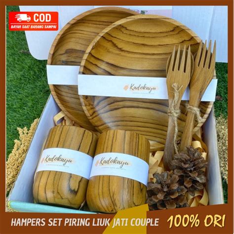 Jual Hampers Set Alat Makan Piring Kayu Kado Lebaran Hampers Wedding