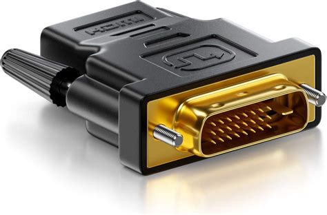 deleyCON Adaptateur HDMI DVI HDMI Femelle vers Connecteur DVI D Mâle