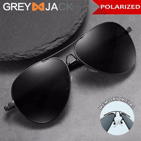 Jual Grey Jack Kacamata Hitam Sunglasses Polarized Model Aviator Anti