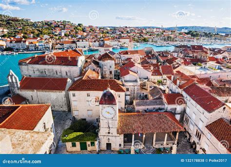 Trogir Town, Croatia. Panoramic View, Famous Croatian Tourist ...