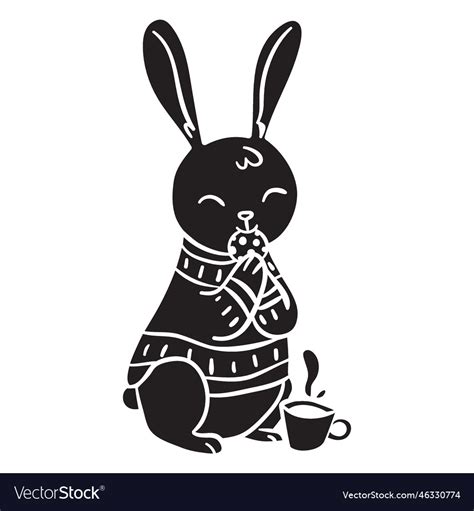 Animal Silhouette Rabbit Royalty Free Vector Image