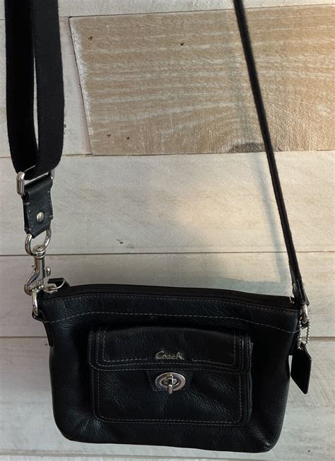 Coach Black Leather Crossbody Bag Small Gem