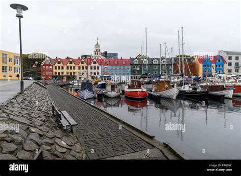 The old harbour of Torshavn with its colourful houses Stock Photo - Alamy