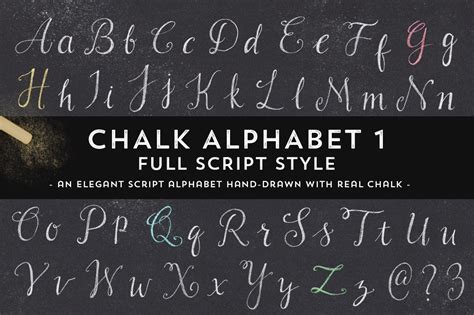 Hand Drawn Chalk Script Alphabet Design Cuts