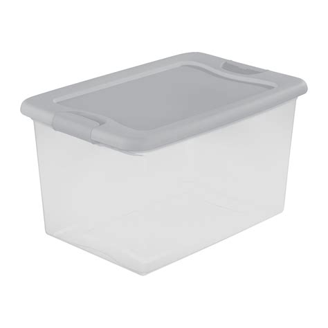 Sterilite 64 Qt Latching Box Plastic Silver Tint