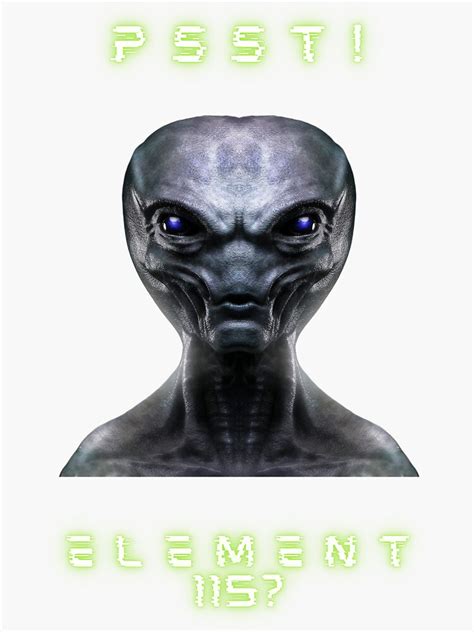 "Alien offering element 115 (moscovium)" Sticker for Sale by ev ...