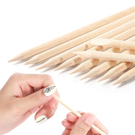 Orange Wood Stick Double Sided For Nails Art Design Cuticle Pusher