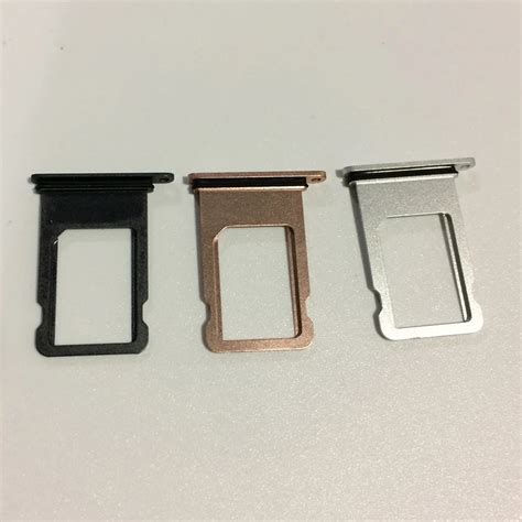 10pcslot Original New Nano Sim Card Tray With Rubber Sealing For Iphone 8 Plus Sim Card Slot