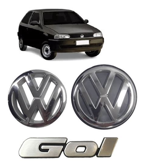 Kit Emblema Gol G Bola Logotipo Vw Grade E Porta Malas R Em