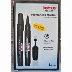 Jual Permanent Marker Spidol Permanen Round Tip Joyko Refillable