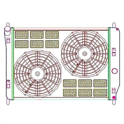 Griffin Radiators Corvette Combounit Crossflow Radiator Row Cu