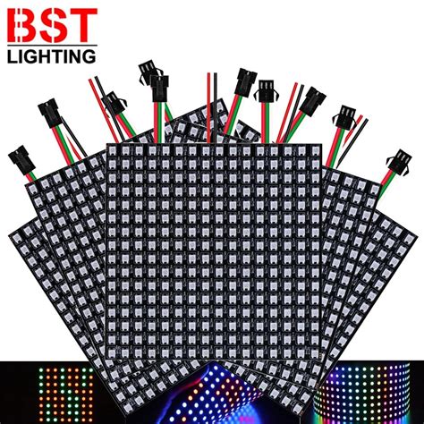 1 5 adet WS2812B RGB LED esnek esnek ayrı ayrı adreslenebilir Panel