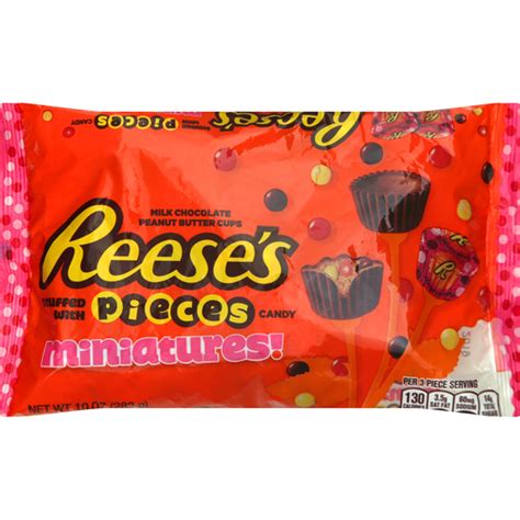 Reeses Pieces Stuffed With Miniatures Milk Chocolate Peanut Butter Cups Hearts 10 Oz — Upc