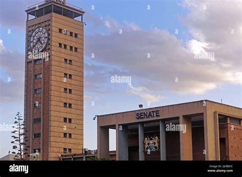 Nairobi Kenya July 09 2017 Senate Government Building And Clock