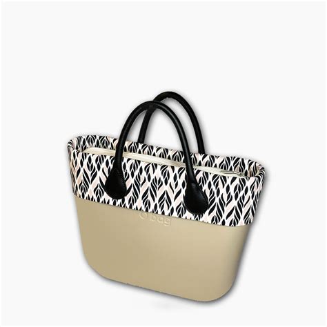 O Bag Sand With Leaves Print Trim Obagph