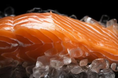 Premium Ai Image Salted Salmon On Ic Closeup