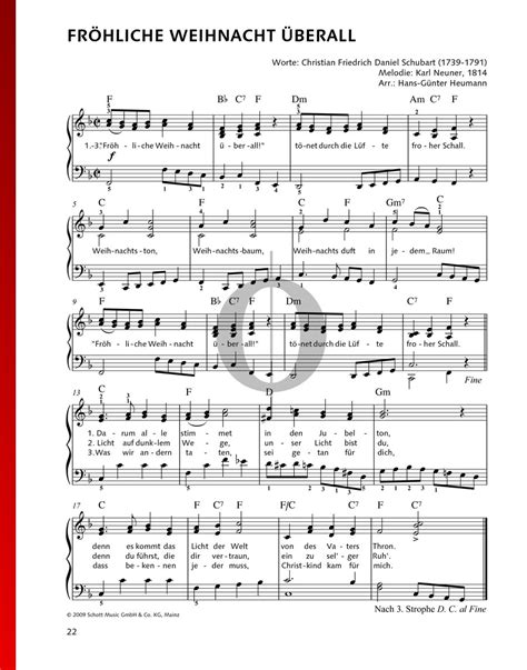 Fröhliche Weihnacht überall Karl Neuner Piano Sheet Music OKTAV