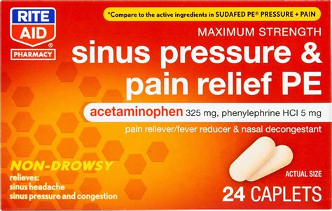 Amazon Rite Aid Sinus Pressure And Pain Reliever PE Non Drowsy