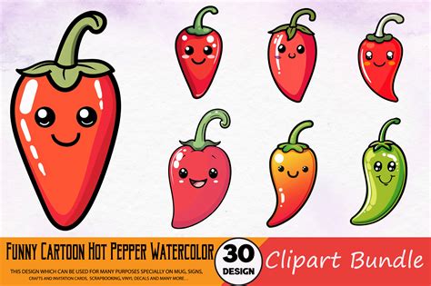 Watercolor Funny Cartoon Hot Pepper Graphic by Regulrcrative · Creative Fabrica