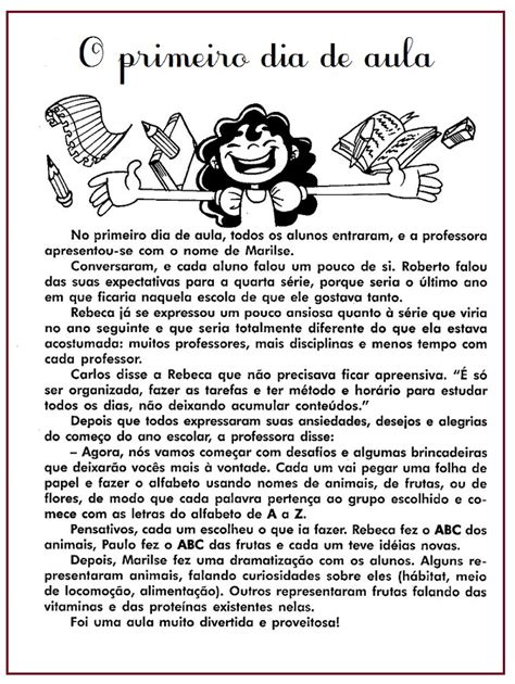 Texto para o primeiro dia de aula Textos e Mensagens volta às aulas