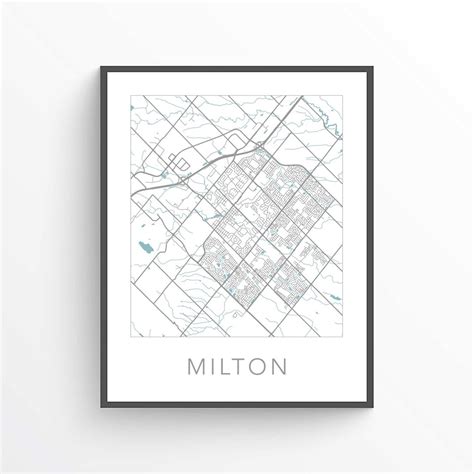 Milton Map Print, Milton ON, Milton City Map, Milton Wall Art, Milton Street Map, Milton Gift ...