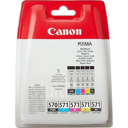 Canon CLI 571 BK C M Y Ink Cartridge Multi Pack Amazon Co Uk