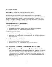 How To Do The Bloomberg Market Concepts Bmc Certificate Pdf Getting