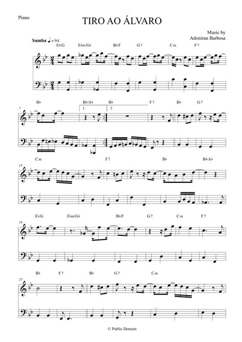 Tiro Ao Lvaro By Adoniran Barbosa Piano Solo Sheet Music Elis