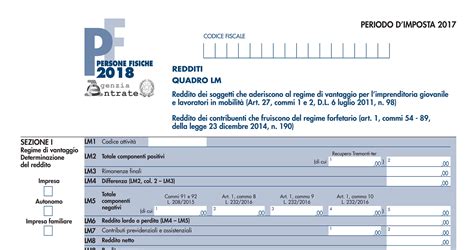 Quadro LM 2018 Minimi E Forfettari Istruzioni Per La Compilazione