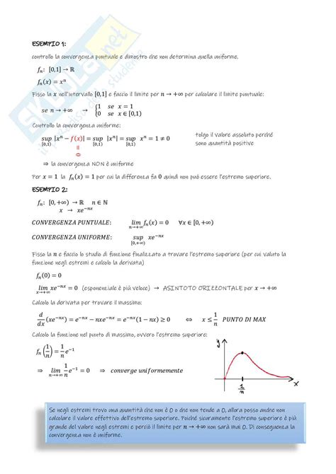 Appunti Di Analisi Matematica Con Esempi E Prova D Esame Svolta