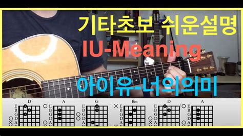 너의 의미 아이유 기타 Meaning of You IU Guitar 쉬운설명 기타초보 레슨 코드설명 Lesson