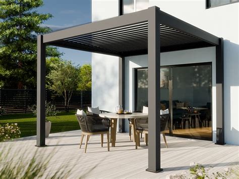 Pergola bioclimatique AURORA autoportée anthracite