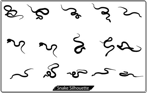 Snake Silhouettes Vector Set White Background 16896128 Vector Art At