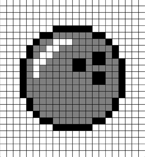 Grey Bowling Ball Pixel Art Pixel Art Minecraft Pixel Art Pixel Art