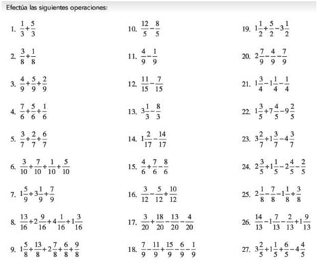 Suma Y Resta Con Racionales Suma Y Resta Fracciones Heterogeneas The