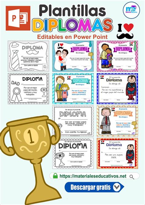 Diplomas D A Del Padre Editable En Ppt Descargar Gratis Diplomas