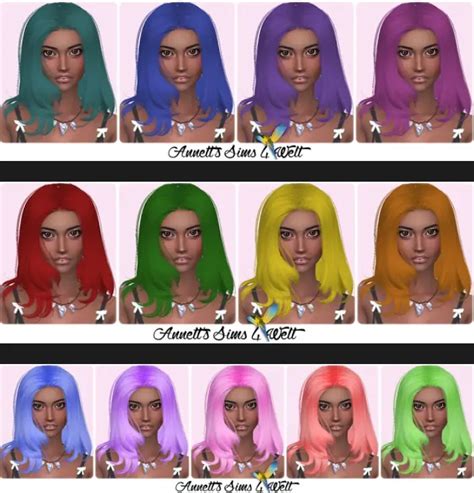 Annett`s Sims 4 Welt Anto`s Amanda Hair Recolor Sims 4 Hairs