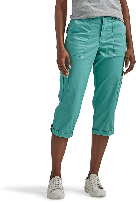 Lee Women S Petite Flex To Go Mid Rise Relaxed Fit Cargo Capri Pant At