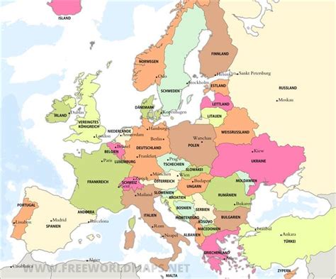 Politische Europa Karte - Freeworldmaps.net