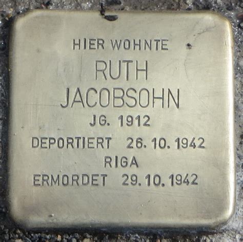 Ruth Jacobsohn Stolpersteine In Berlin