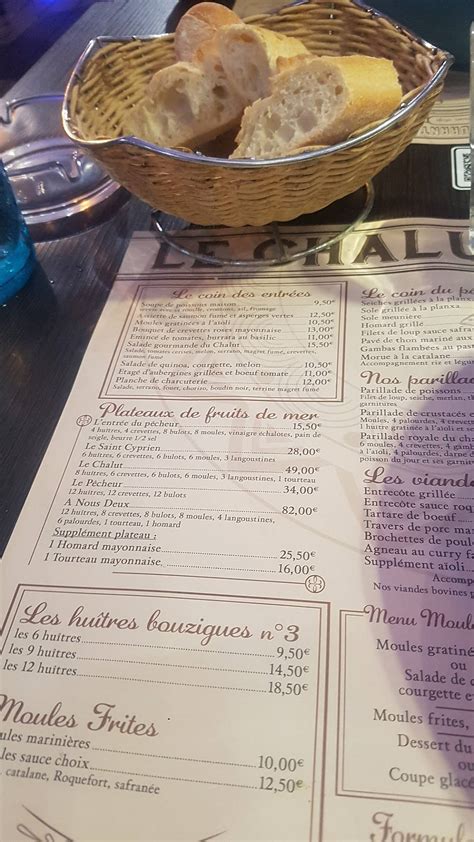 Menu At Le Chalut Restaurant Saint Cyprien Quai Arthur Rimbaud