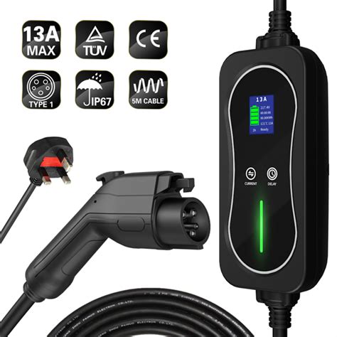 Portable Ev Charger Type J Plug A A A Uk Plug Pin Rapid