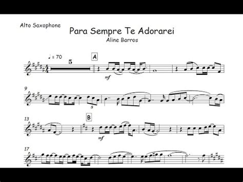 Para Sempre Te Adorarei Aline BarrosPartitura Sax Alto Sax Tenor