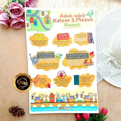 Jual Poster Adab Keluar Masuk Rumah Asli Shopee Indonesia